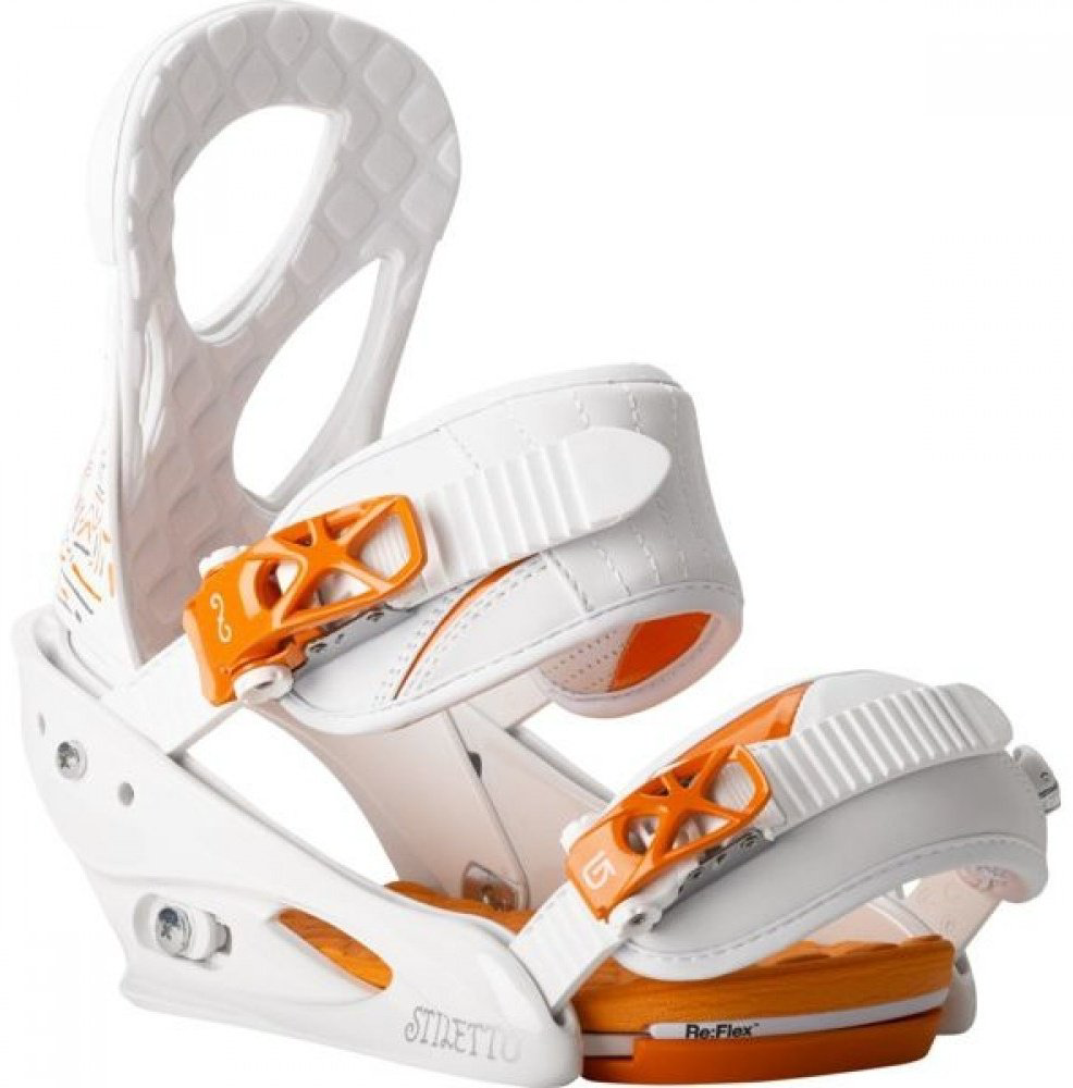Крепление BURTON Stiletto S белый-оранжевый купить,NaN