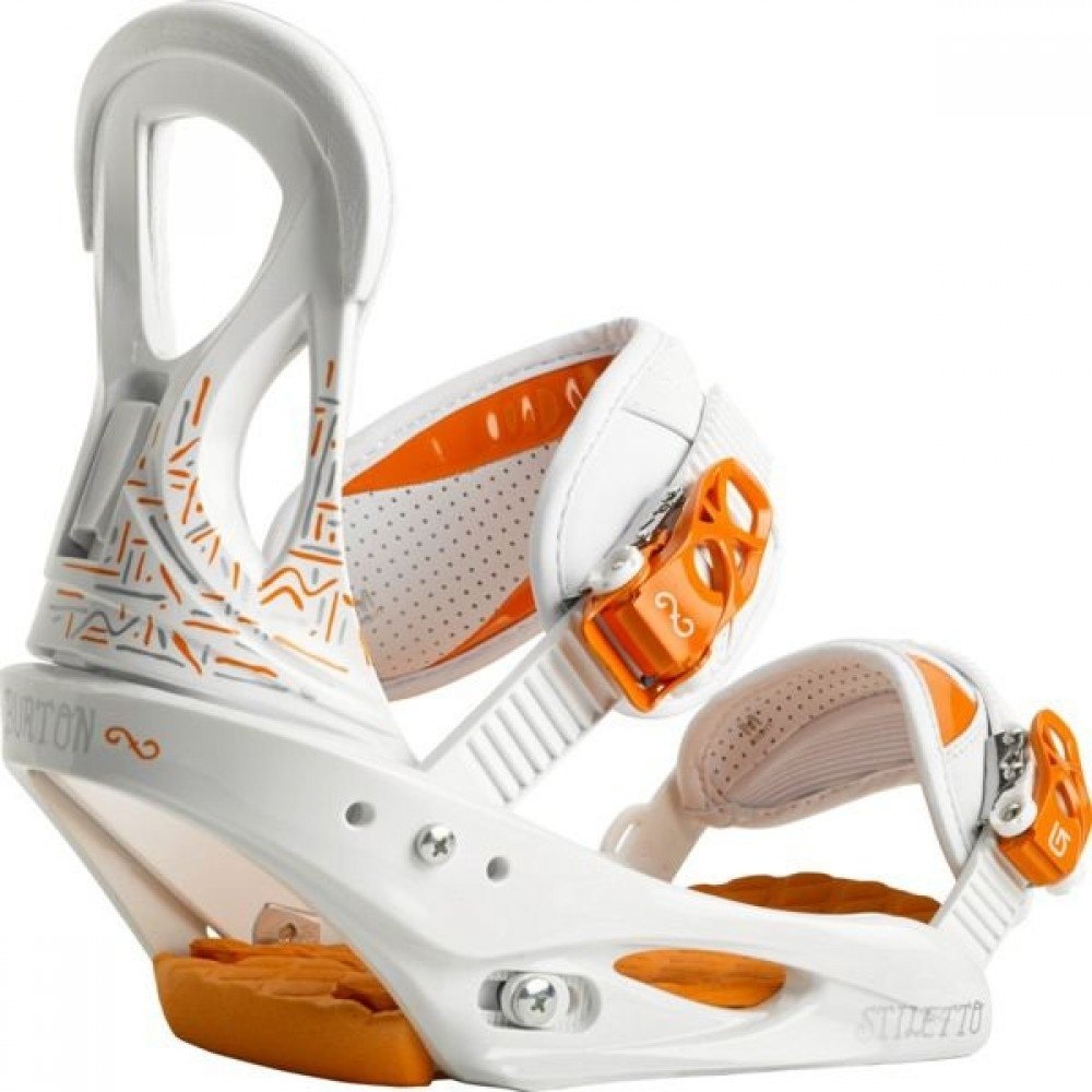 Крепление BURTON Stiletto S белый-оранжевый купить,NaN