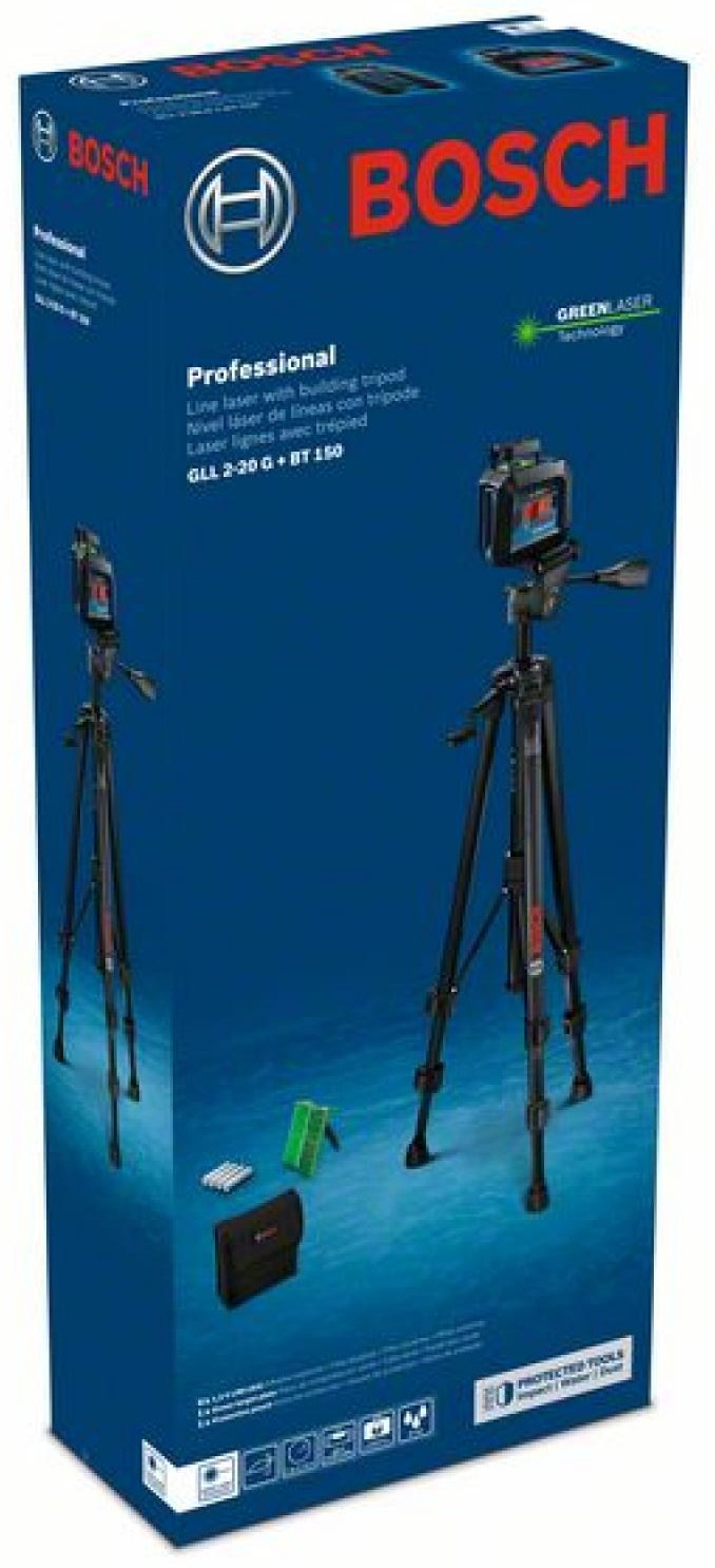 Лазерный уровень Bosch линейный 0601065001 GLL 2-20 G + BT 150 купить,115800