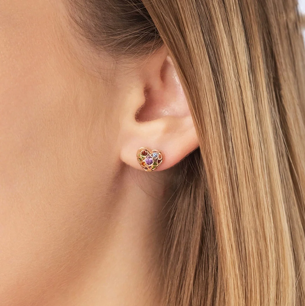 Серьги пусеты Platina «Сердца» 02-4565-00-728-1110-57 купить,NaN