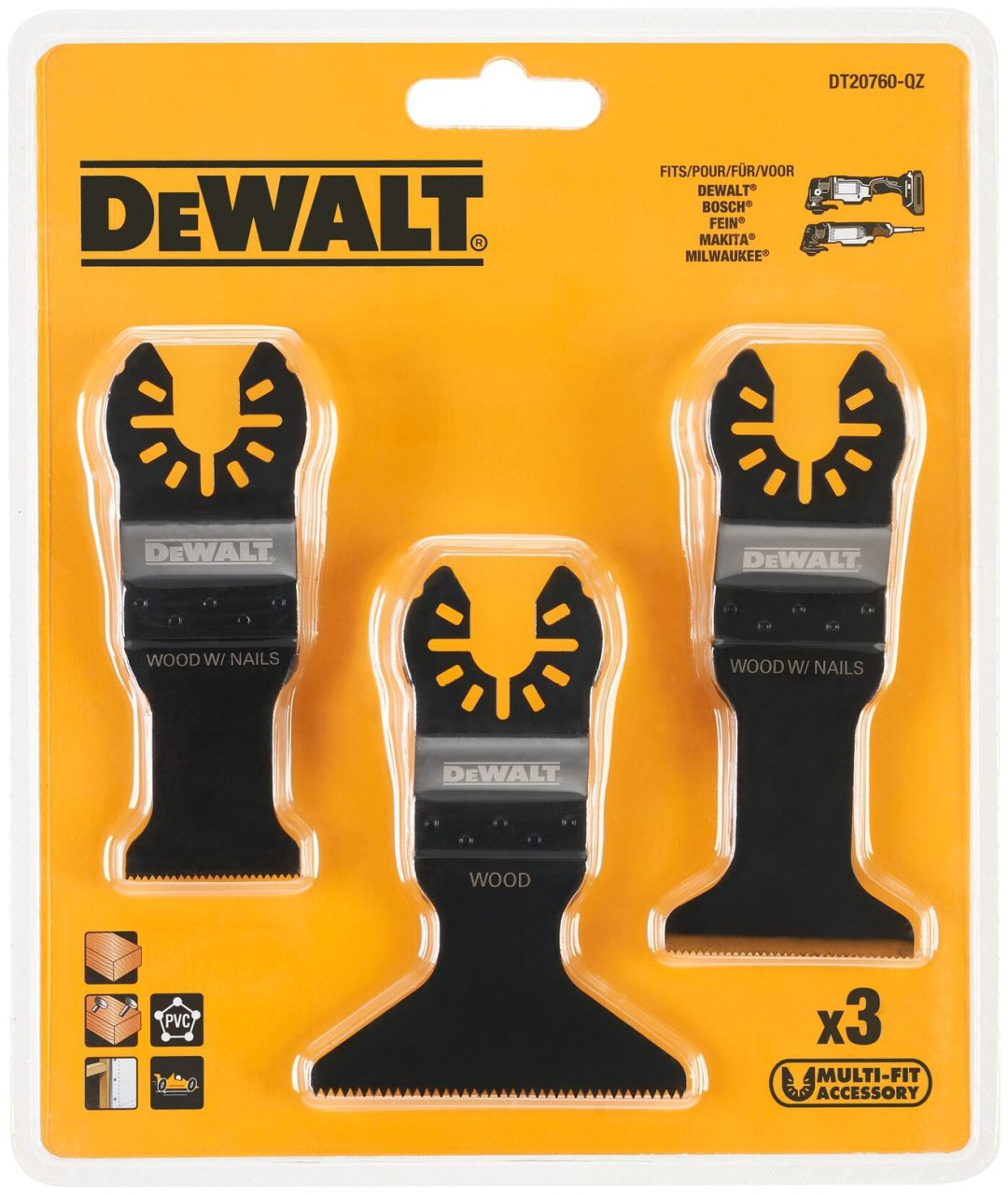 DeWALT набор насадок для многофункционального инструмента, DT20760-QZ 3 шт купить,10450