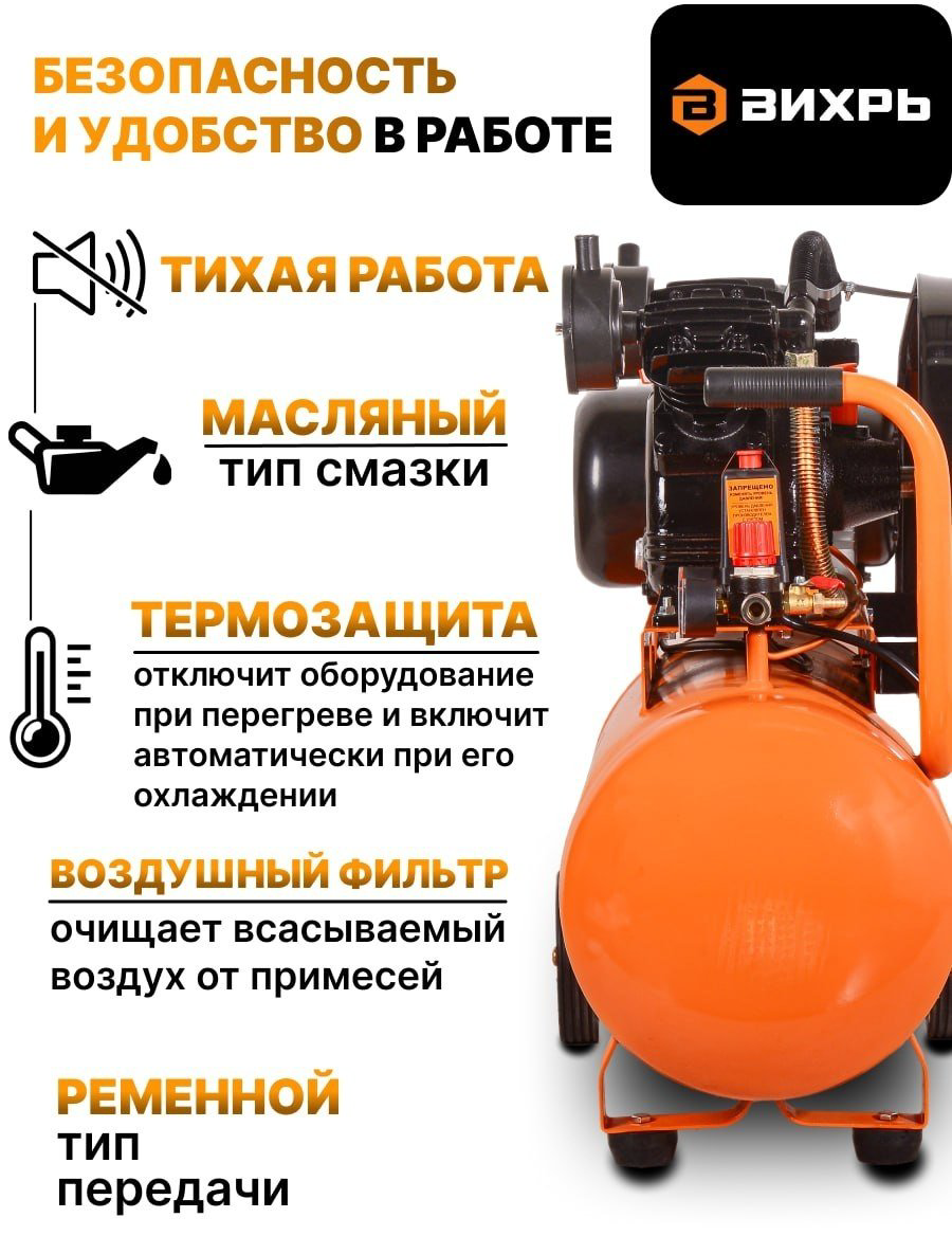 Компрессор масляный ВИХРЬ КМП-400/50Р 74/3/10, 10 бар купить,NaN