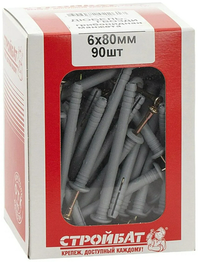 Дюбель-гвоздь 6x80 гриб (90 шт) СТРОЙБАТ