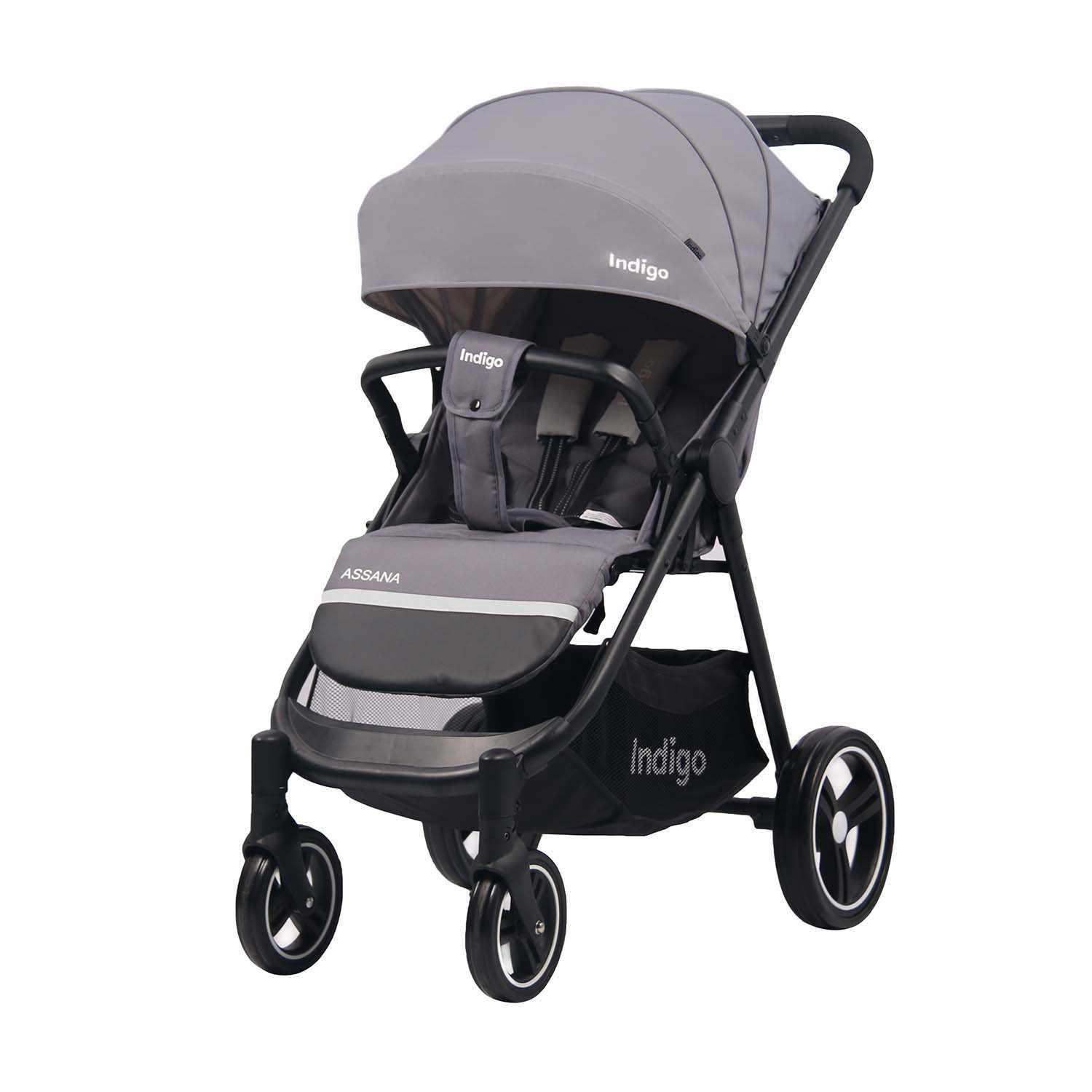 Коляска прогулочная Indigo Assana Dark grey  купить,NaN