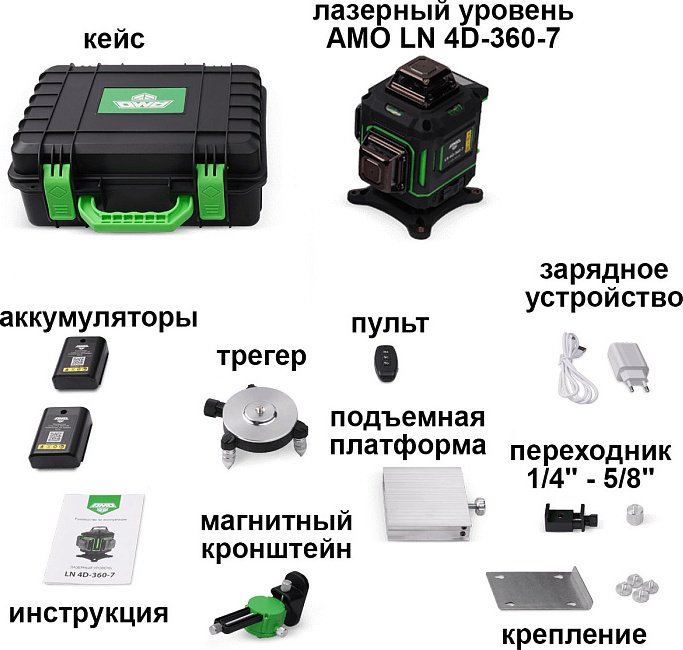 Лазерный уровень AMO линейный 856150 купить,75075