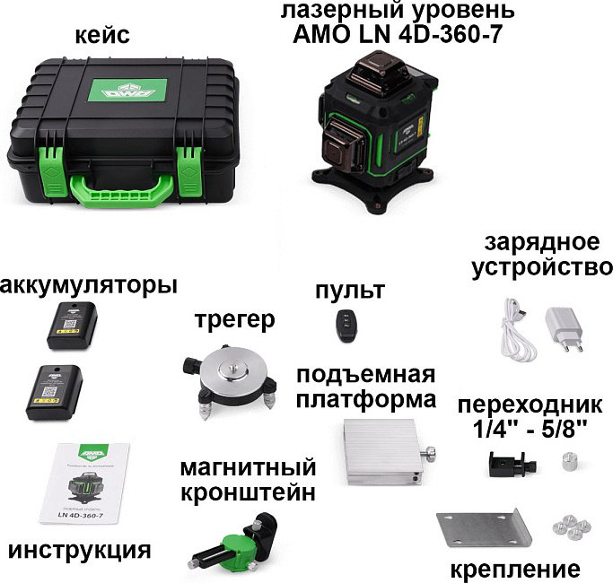 Лазерный уровень AMO линейный 856150 купить,75075