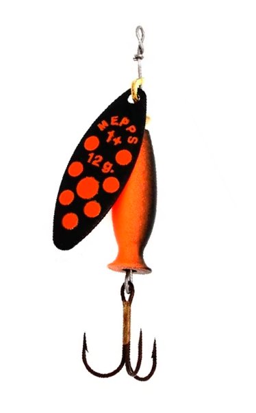 Блесна Mepps Aglia Long Heavy №1+ 12гр Black/Orange dots-Gold/Orange купить,NaN
