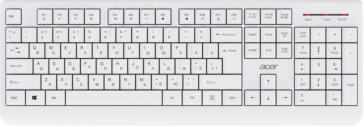 Клавиатура Acer OCC401 / ZL.ACCCC.017 белый купить,9690