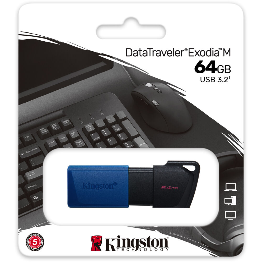 USB Флеш Kingston DataTraveler Exodia M 64Gb DTXM/64GB синяя купить,0