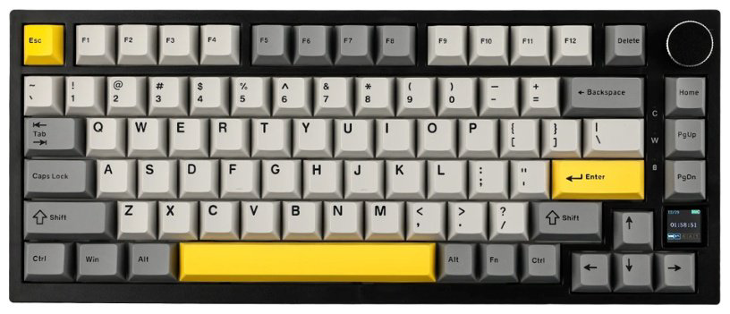 Клавиатура Ajazz AK820 PRO Gift Switch Black-Yellow