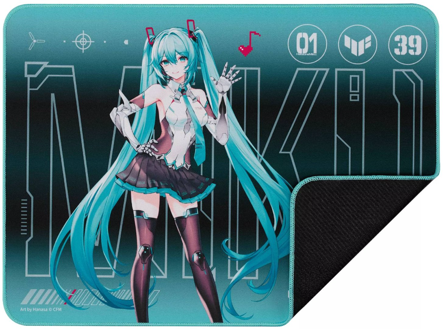 Коврик для мыши ASUS TUF Gaming P1 Hatsune Miku Edition (90MP04C0-BPUA00) 360x260x2 мм бирюзовый купить,15190