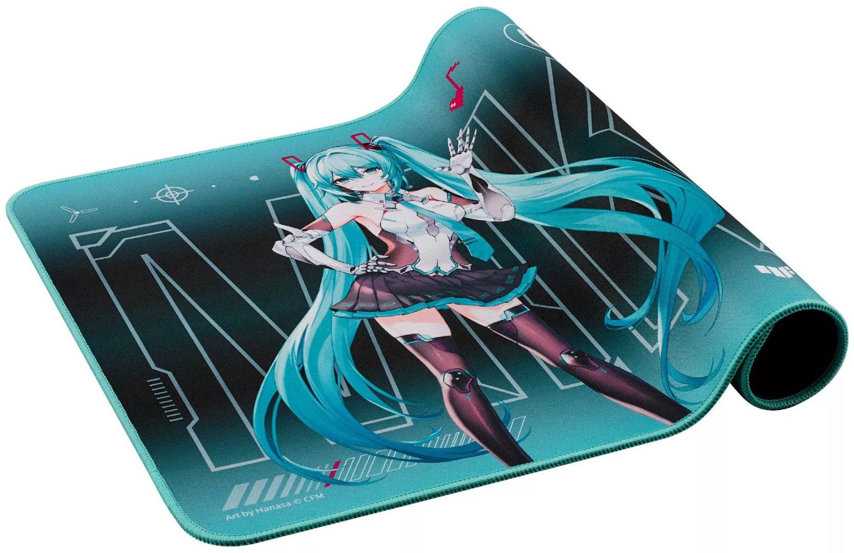 Коврик для мыши ASUS TUF Gaming P1 Hatsune Miku Edition (90MP04C0-BPUA00) 360x260x2 мм бирюзовый купить,15190