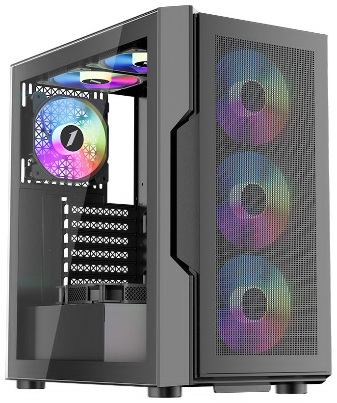 Корпус 1STPLAYER TRILOBITE T7-P Black, T7-P-BK-4F7 черный