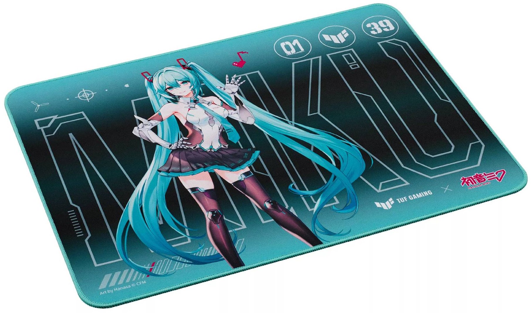 Коврик для мыши ASUS TUF Gaming P1 Hatsune Miku Edition (90MP04C0-BPUA00) 360x260x2 мм бирюзовый