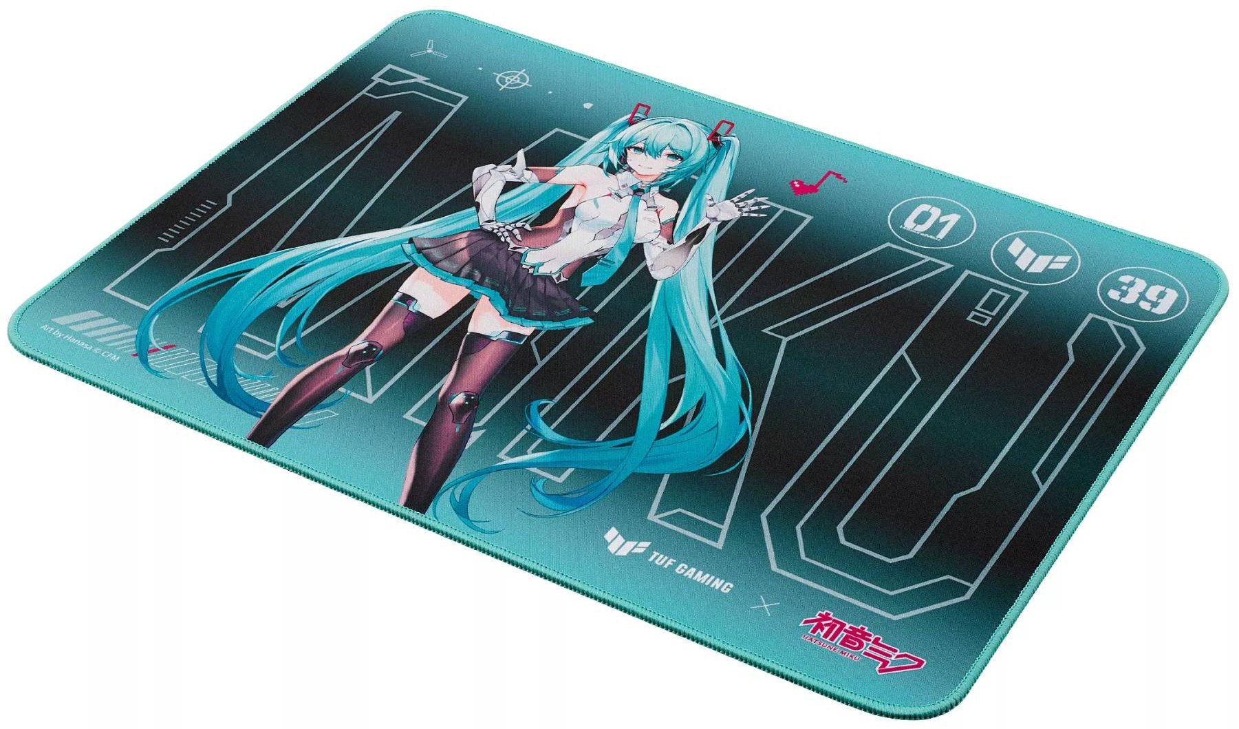 Коврик для мыши ASUS TUF Gaming P1 Hatsune Miku Edition (90MP04C0-BPUA00) 360x260x2 мм бирюзовый