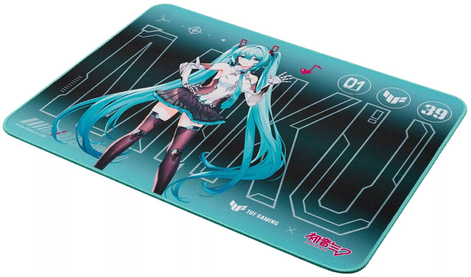 Коврик для мыши ASUS TUF Gaming P1 Hatsune Miku Edition (90MP04C0-BPUA00) 360x260x2 мм бирюзовый купить,15190