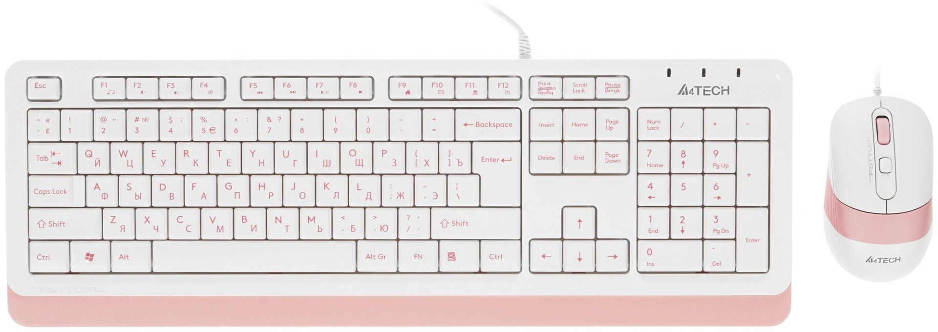 Клавиатура A4Tech Fstyler F1010 белый + мышь купить,NaN