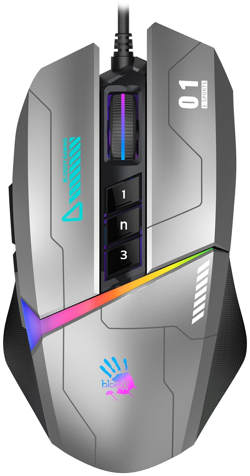 Мышь A4Tech A4-Tech Bloody W60 Max Gun серый