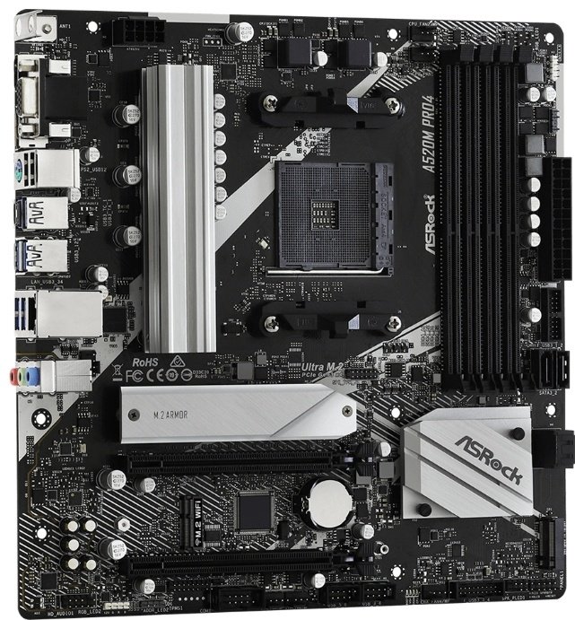 Материнская плата ASRock A520M PRO4 купить,NaN