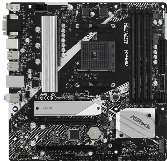 Материнская плата ASRock A520M PRO4 купить,NaN