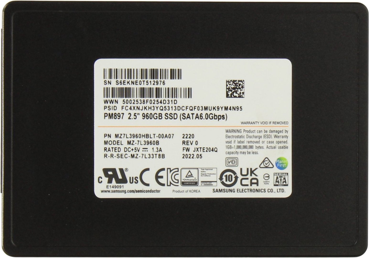 SSD Samsung MZ7L3960HBLT-00A07 960 ГБ купить,NaN