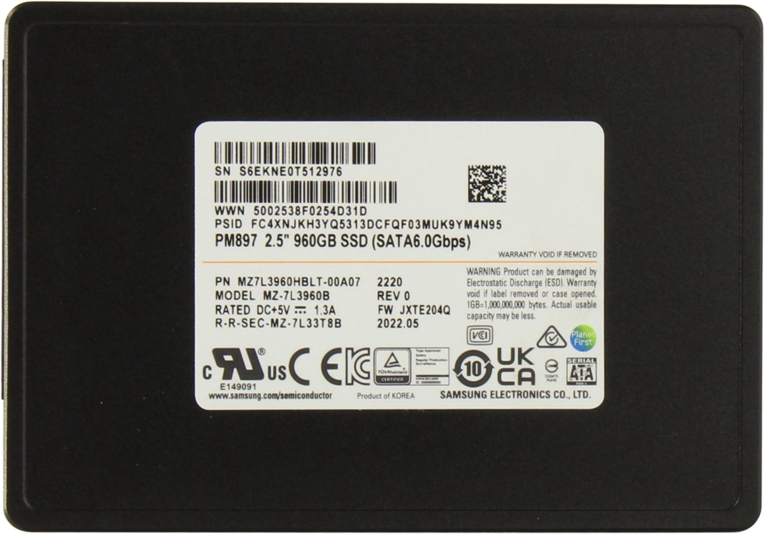 SSD Samsung MZ7L3960HBLT-00A07 960 ГБ купить,NaN