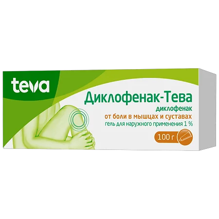 Меркле ГмбХ Диклофенак-Тева 1% 100 г гель