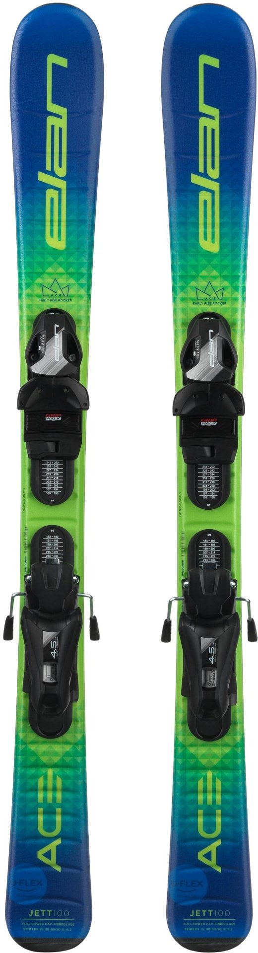Elan Jett JRS + EL 7.5 AFDJNV22+DB828222 130 см синий, зеленый купить,NaN