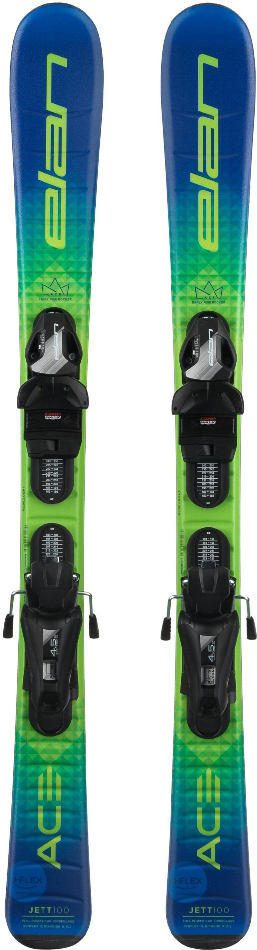 Elan Jett JRS + EL 7.5 AFDJNV22+DB828222 130 см синий, зеленый купить,NaN