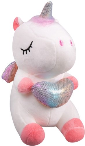 Мягкая игрушка BULU-XIONG Единорог, высота 23 см, белый