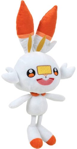 Мягкая игрушка Pokemon Scorbunny, высота 20 см, белый, оранжевый