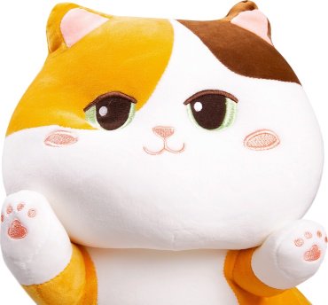 Мягкая игрушка BULU-XIONG Кот, высота 35 см, оранжевый