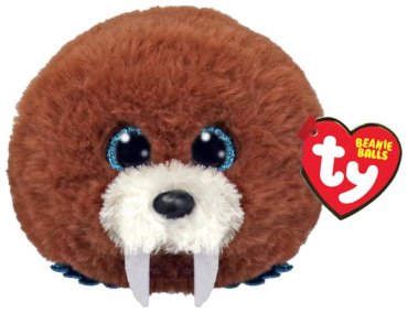 Мягкая игрушка TY морж-шарик Хэнк, высота 10 см, коричневый