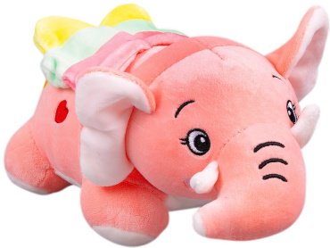 Мягкая игрушка BULU-XIONG Слон, высота 23 см, розовый