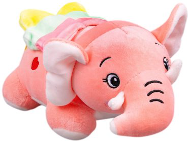 Мягкая игрушка BULU-XIONG Слон, высота 23 см, розовый