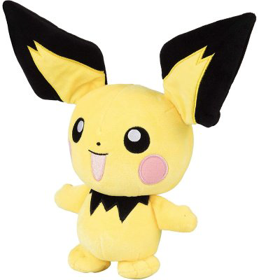 Мягкая игрушка Pokemon Pichu, высота 20 см, черный, желтый купить,NaN