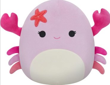 Мягкая игрушка Squishmallows Краб, высота 19 см, розовый