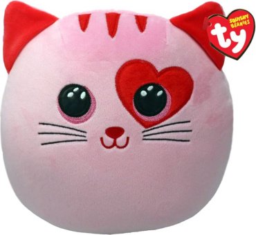 Мягкая игрушка TY котик Флирт, высота 35 см, розовый