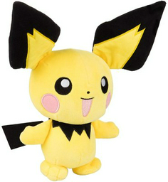 Мягкая игрушка Pokemon Pichu, высота 20 см, черный, желтый