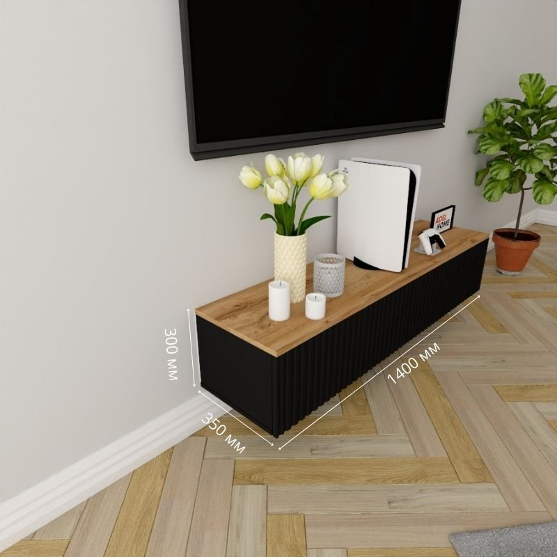 ТВ-тумба Adel Home Ноа AH0795 140x30x35см черный купить,NaN