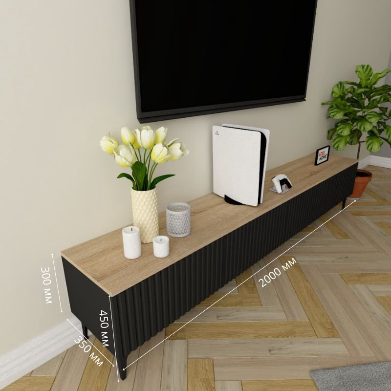 ТВ-тумба напольная Adel Home AH0771 Лара 200x45x35см черно-коричневый купить,NaN