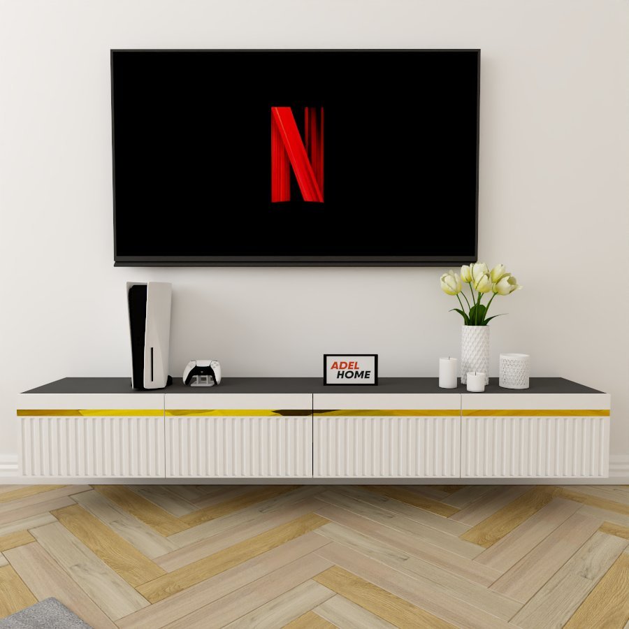 ТВ-тумба Adel Home Брета AH0460 200x30x35см серый купить,NaN