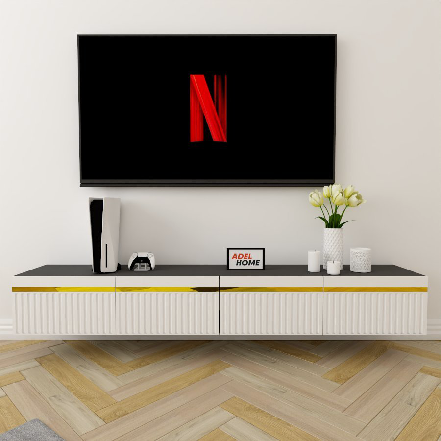 ТВ-тумба Adel Home Брета AH0460 200x30x35см серый купить,NaN