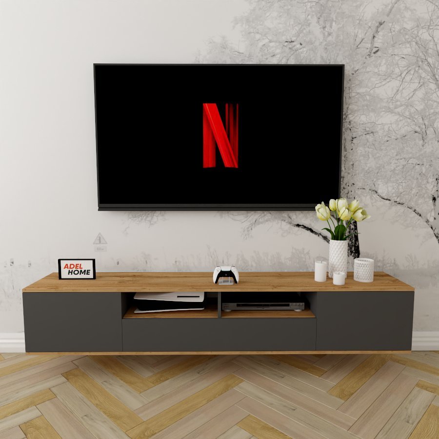 ТВ-тумба Adel Home Ребека AH0323 200x35x35см серый купить,NaN