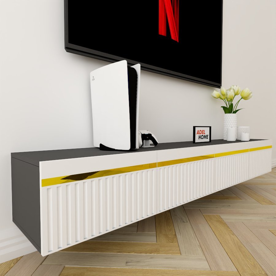 ТВ-тумба Adel Home Брета AH0460 200x30x35см серый купить,NaN