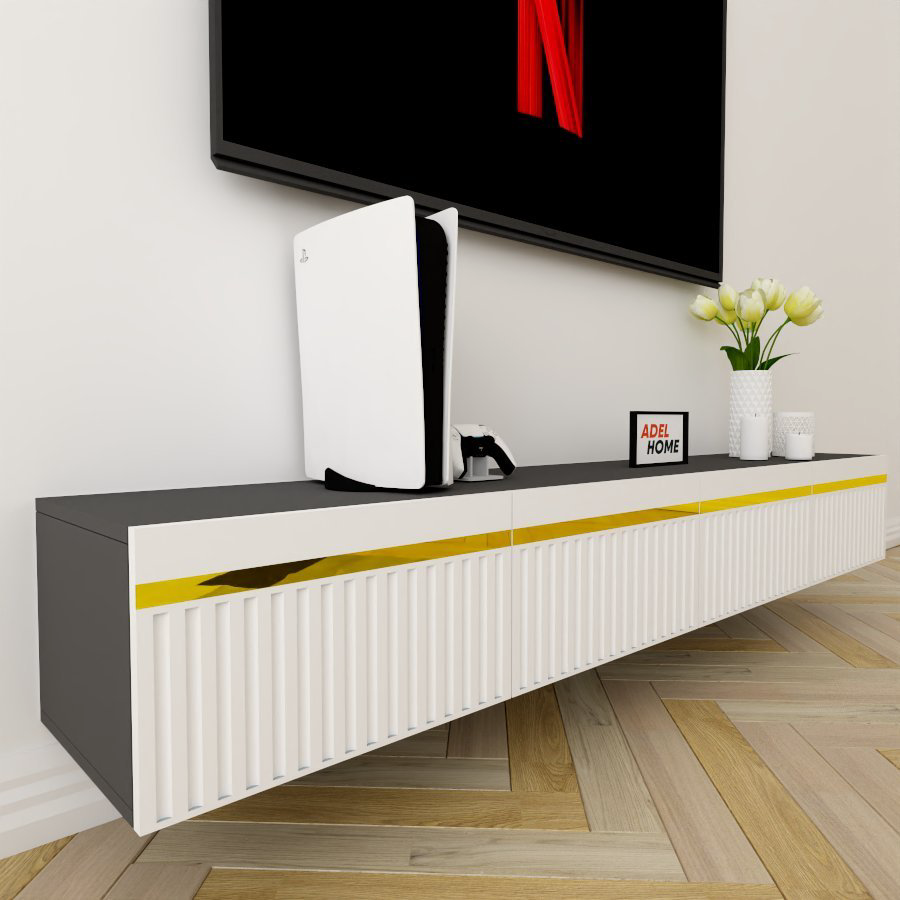 ТВ-тумба Adel Home Брета AH0460 200x30x35см серый купить,NaN