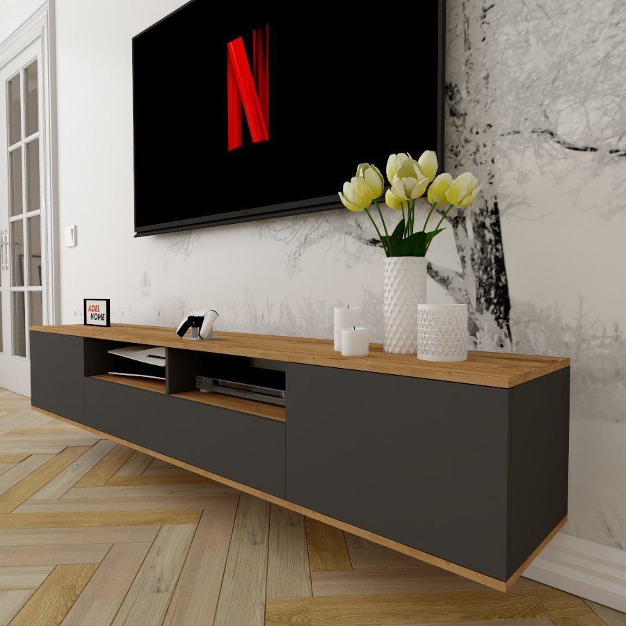 ТВ-тумба Adel Home Ребека AH0323 200x35x35см серый купить,NaN