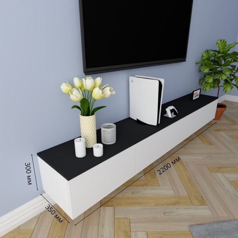 ТВ-тумба Adel Home Памела AH0201 220x30x35см белый/темно-серый купить,NaN