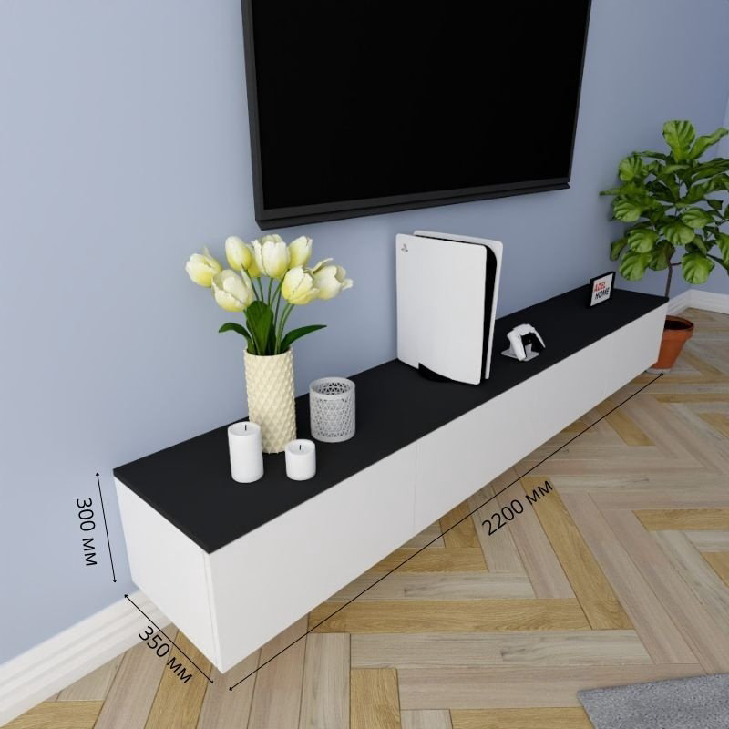 ТВ-тумба Adel Home Памела AH0201 220x30x35см белый/темно-серый купить,NaN