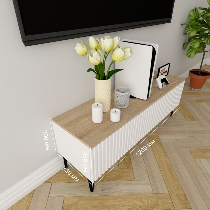ТВ-тумба напольная Adel Home AH0408 Розалина 120x45x35см бело-коричневый купить,NaN